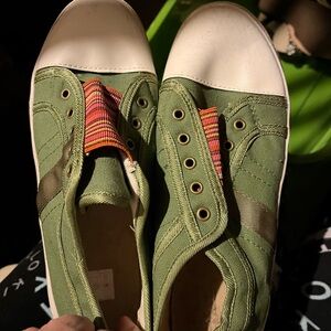 Green Canvas Athletic Shoes